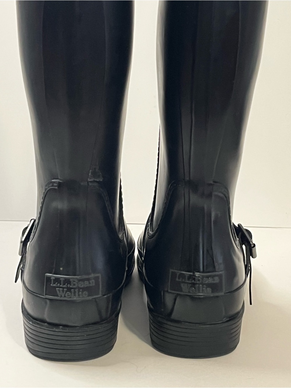 L.L. Bean Black Tall Rubber Rain Boots - Picture 6 of 8